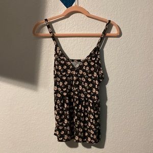 Black shirt with flowers